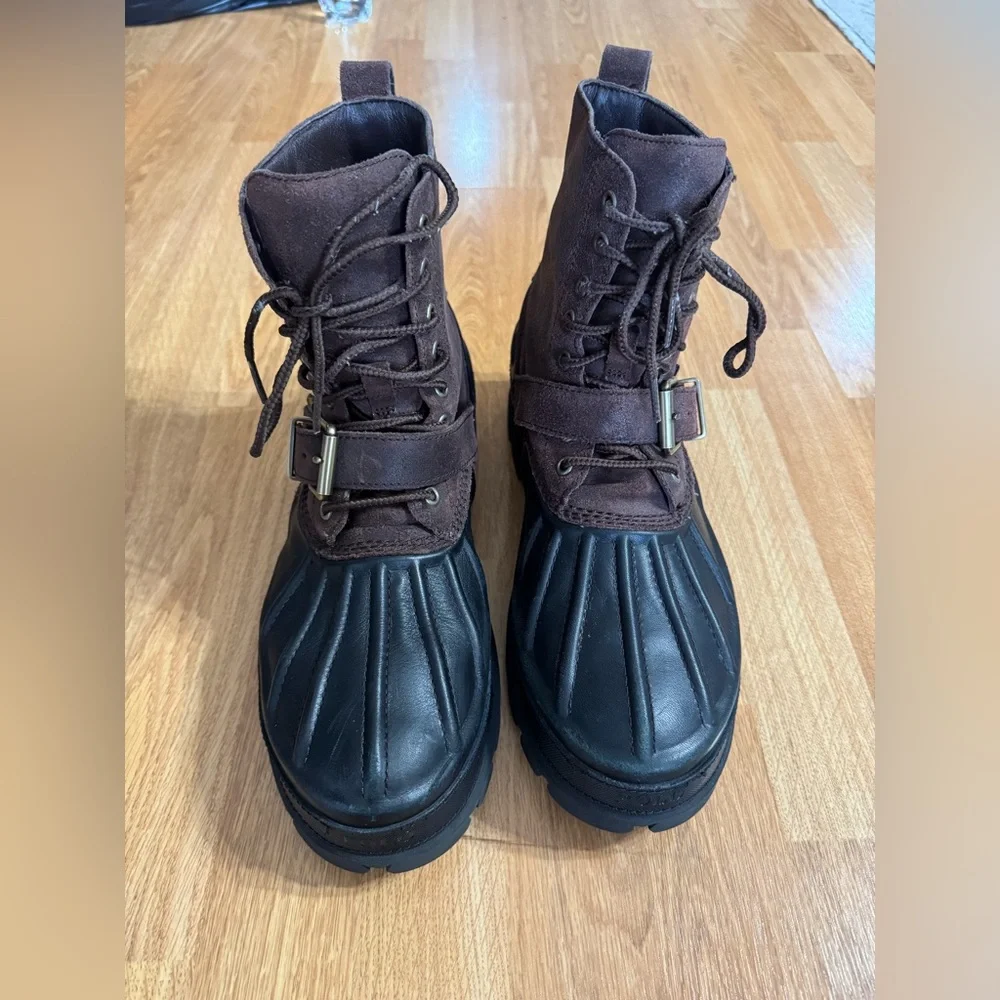 Polo Ralph Lauren Oslo High BT WP Brown/Black Waterproof Boots Men’s Size 10.5D